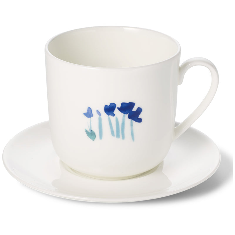 Impression (Blue Flower) - Set Mug  & Saucer 10.8 fl oz | 0.32L | Dibbern | JANGEORGe Interiors & Furniture
