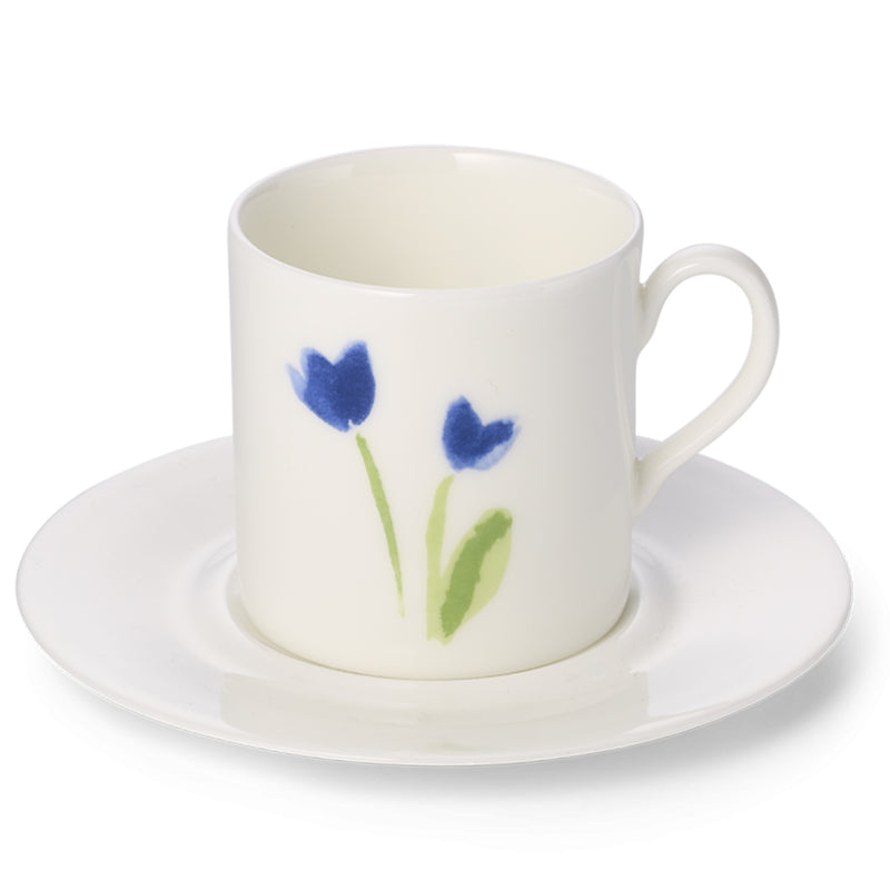Impression (Blue Flower) - Espresso Cup With Saucer Cylindrical 3.3 fl oz | 0.10L