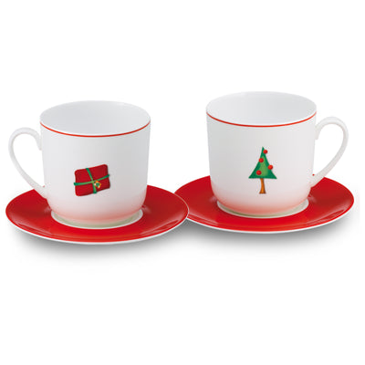 Season's Greetings - Set Mug Tree & Present & Saucer 10.8 FL OZ | 0.32L | Dibbern | JANGEORGe Interiors & Furniture
