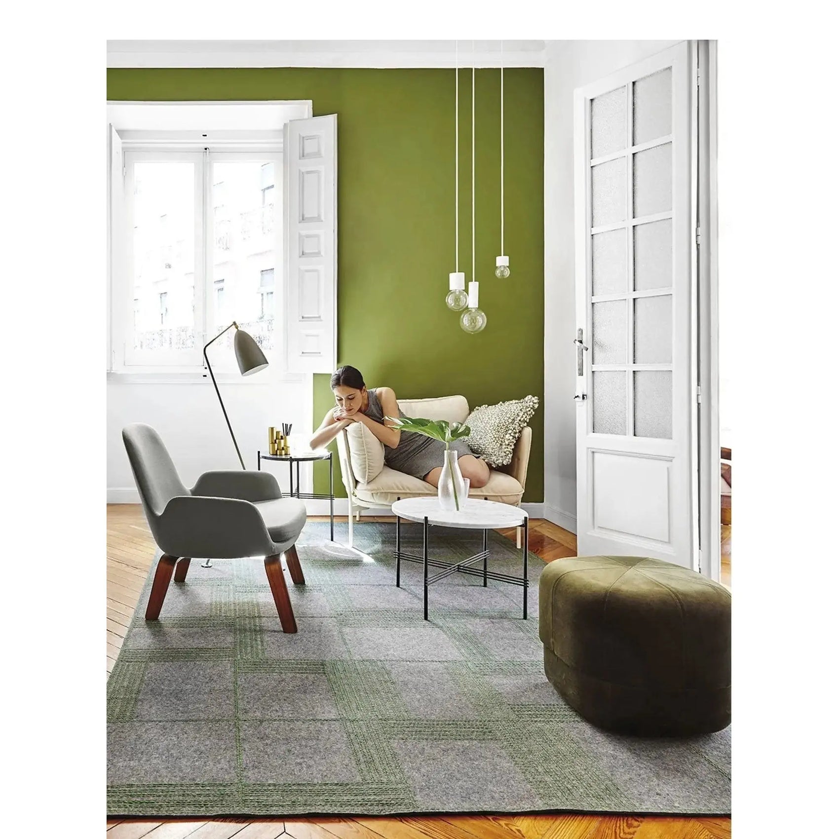 JANGEORGe Interiors & Furniture Gan Rugs Felt Rug Oryza Green