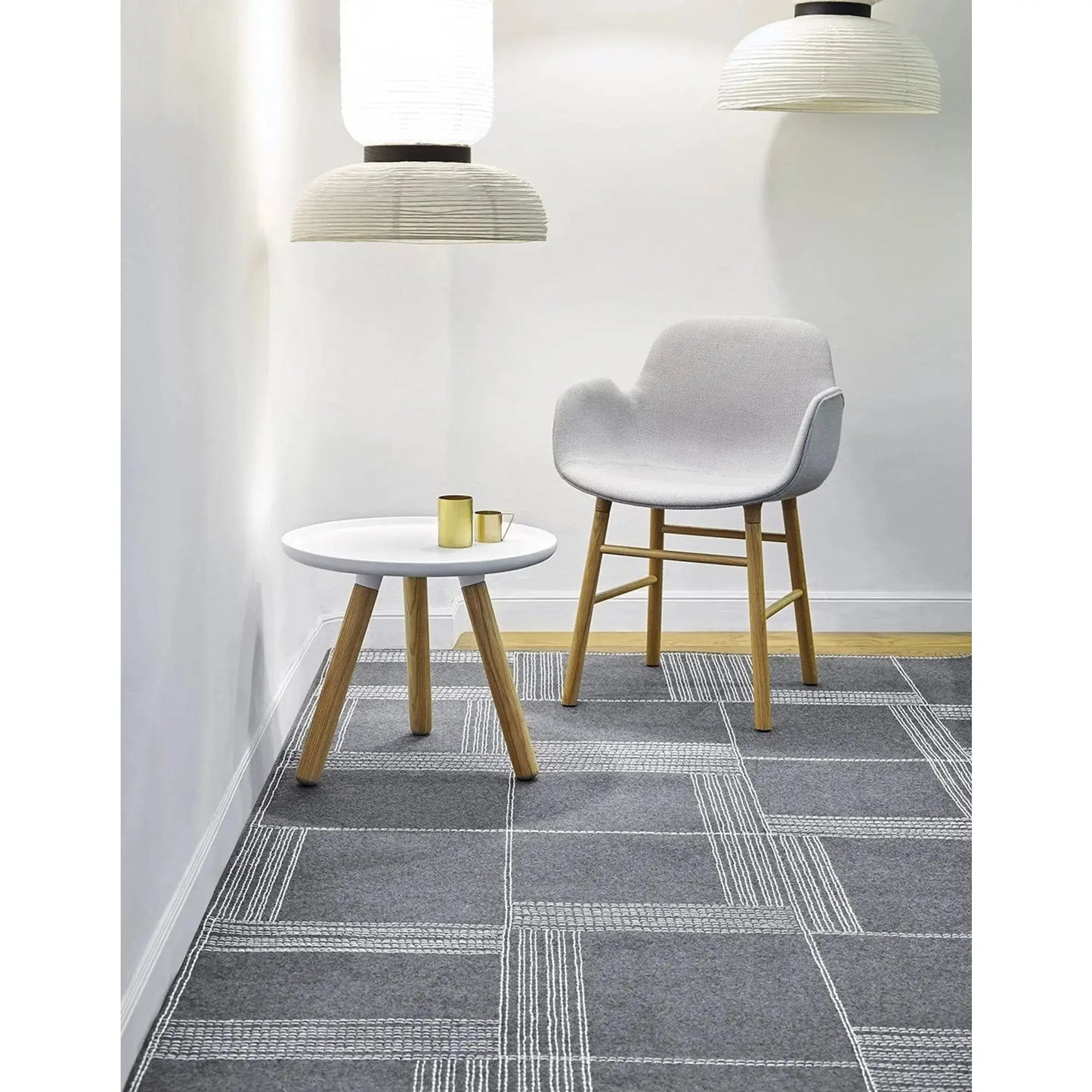 JANGEORGe Interiors & Furniture Gan Rugs Felt Rug Oryza White