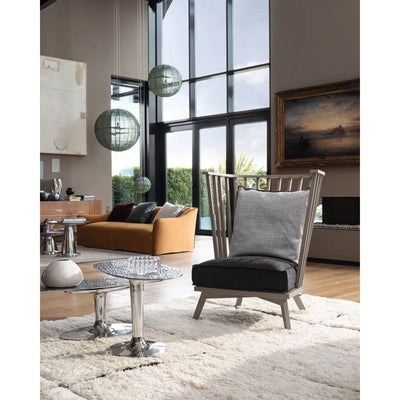 Gervasoni Saia 12 Sofa in living room set up (side view). Orange Couch | JANGEORGe Interiors & Furniture USA
