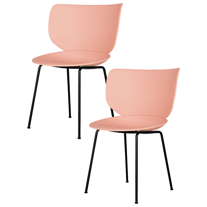 Hana Chair Set of 2 - Un-Upholstered (Stackable Black Legs)