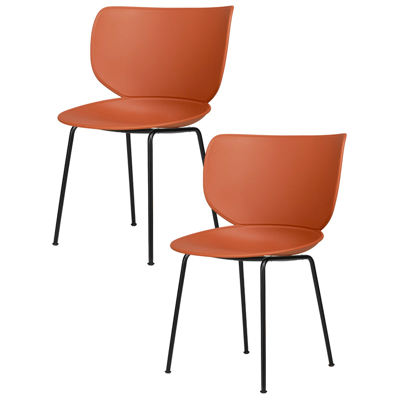 Hana Chair Set of 2 - Un-Upholstered (Stackable Black Legs)