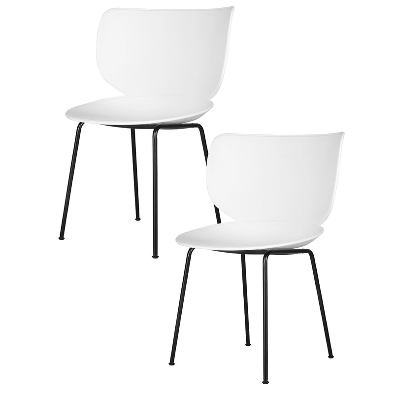 Hana Chair Set of 2 - Un-Upholstered (Non-Stackable Black Legs)