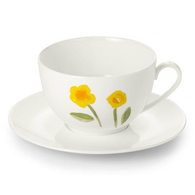 Impression (Yellow Flower) - Set Grand Cup & Saucer 13.5 fl oz | 0.4L | Dibbern | JANGEORGe Interiors & Furniture