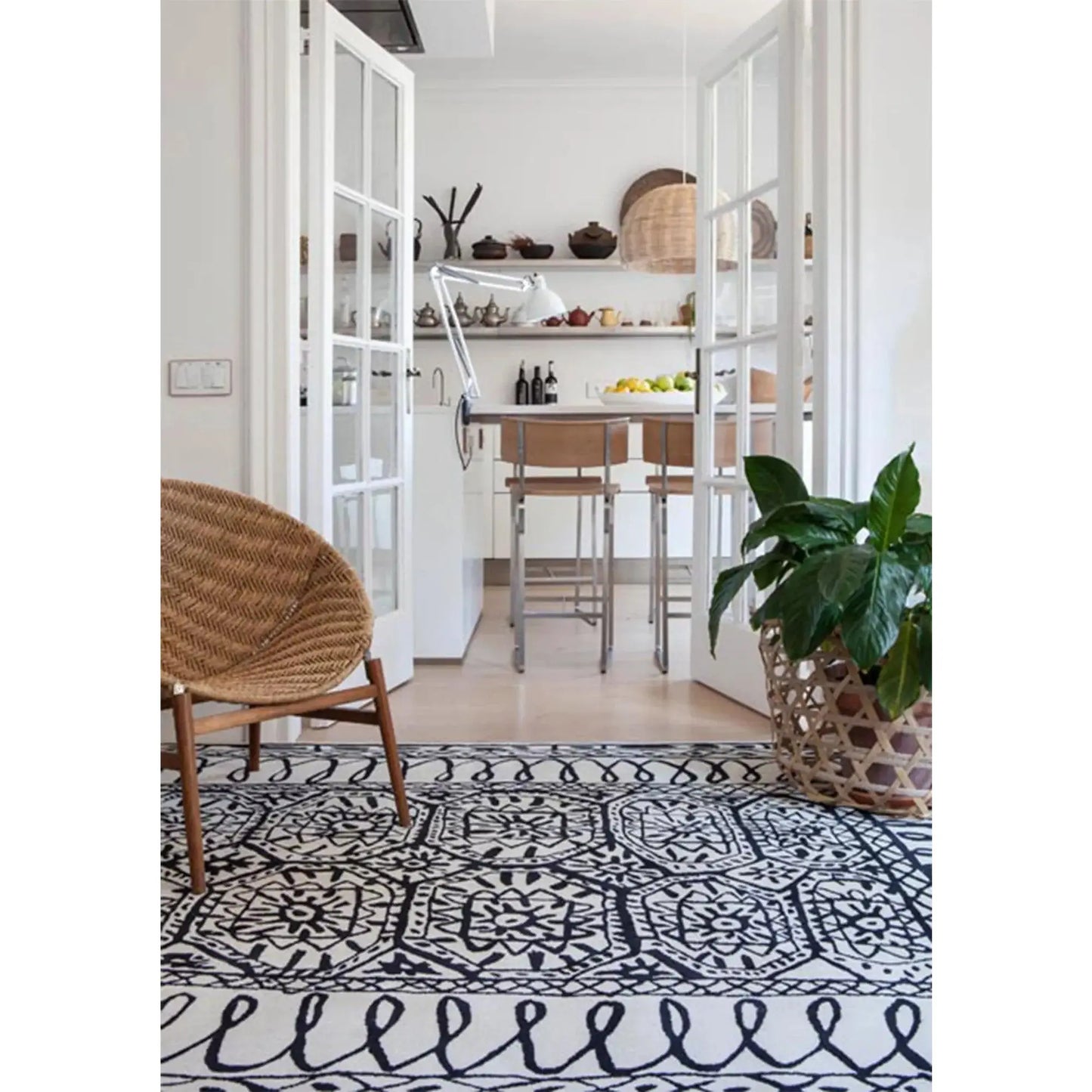 JANGEORGe Interiors & Furniture Nanimarquina Black On White Estambul Rug