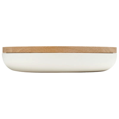 VVD Pottery - Ceramic 30x5cm with 2cm Oak Lid (3052) | When Objects Work | JANGEORGe Interiors & Furniture