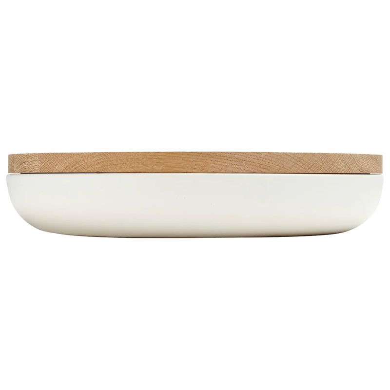 VVD Pottery - Ceramic 30x5cm with 2cm Oak Lid (3052) | When Objects Work | JANGEORGe Interiors & Furniture