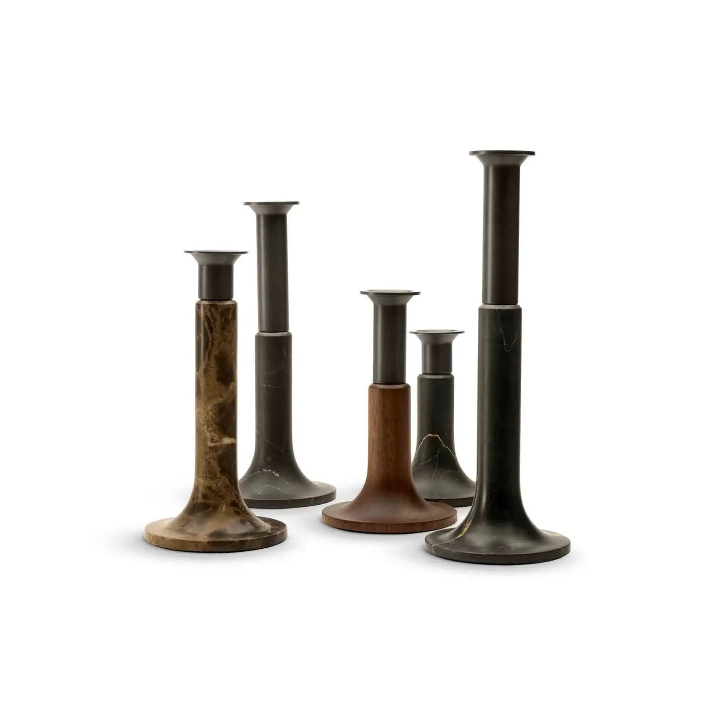 JANGEORGe Interiors & Furniture When Objects Work Valerie Chomarat Candle Holder in Marble and Walnut