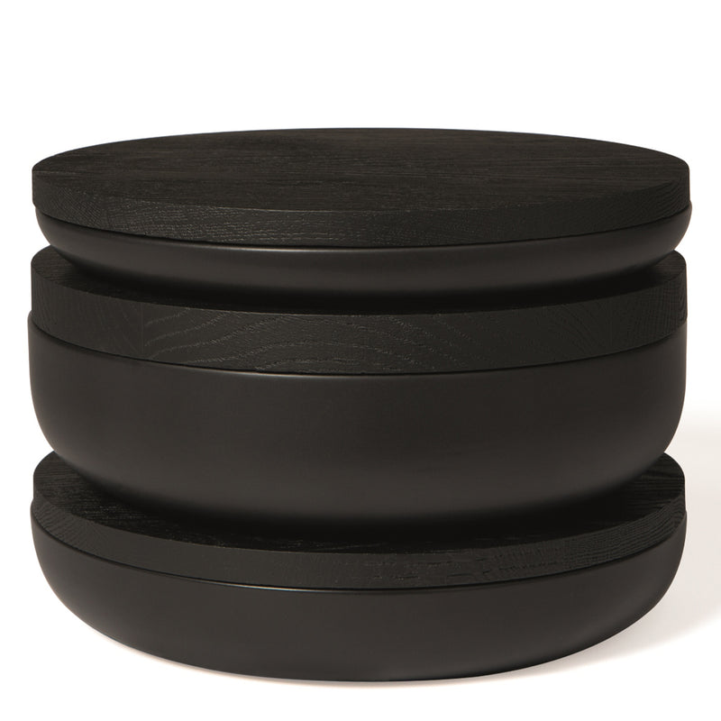 VVD Pottery - Black Ceramic with Black Varnished Oak Lid (3073/3072/3053/3052/3023/3022)
