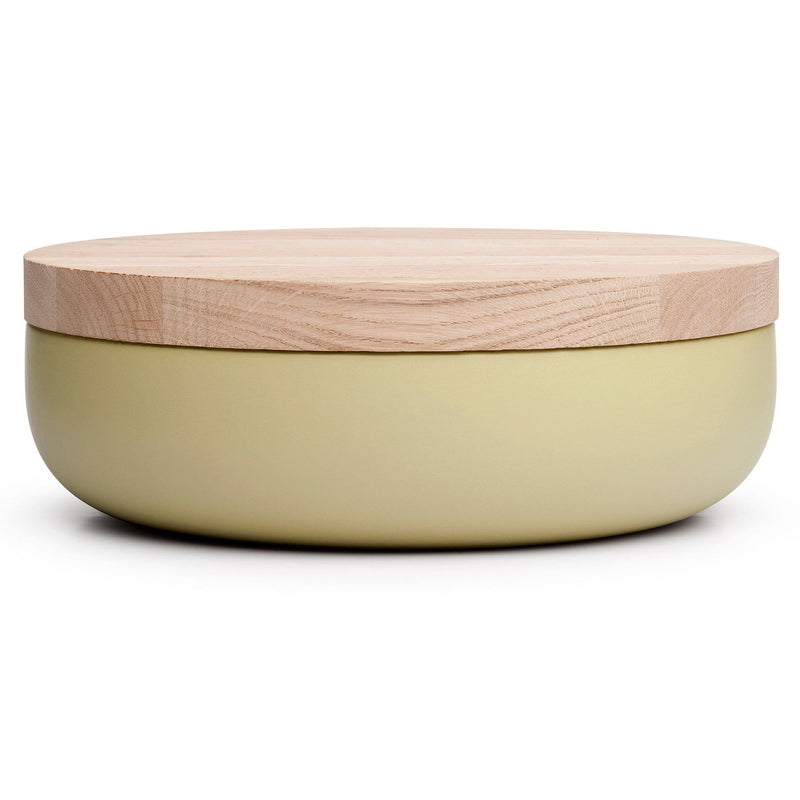 VVD Pottery - Ceramic 30x7cm with 2cm Oak Lid (3072) | When Objects Work | JANGEORGe Interiors & Furniture