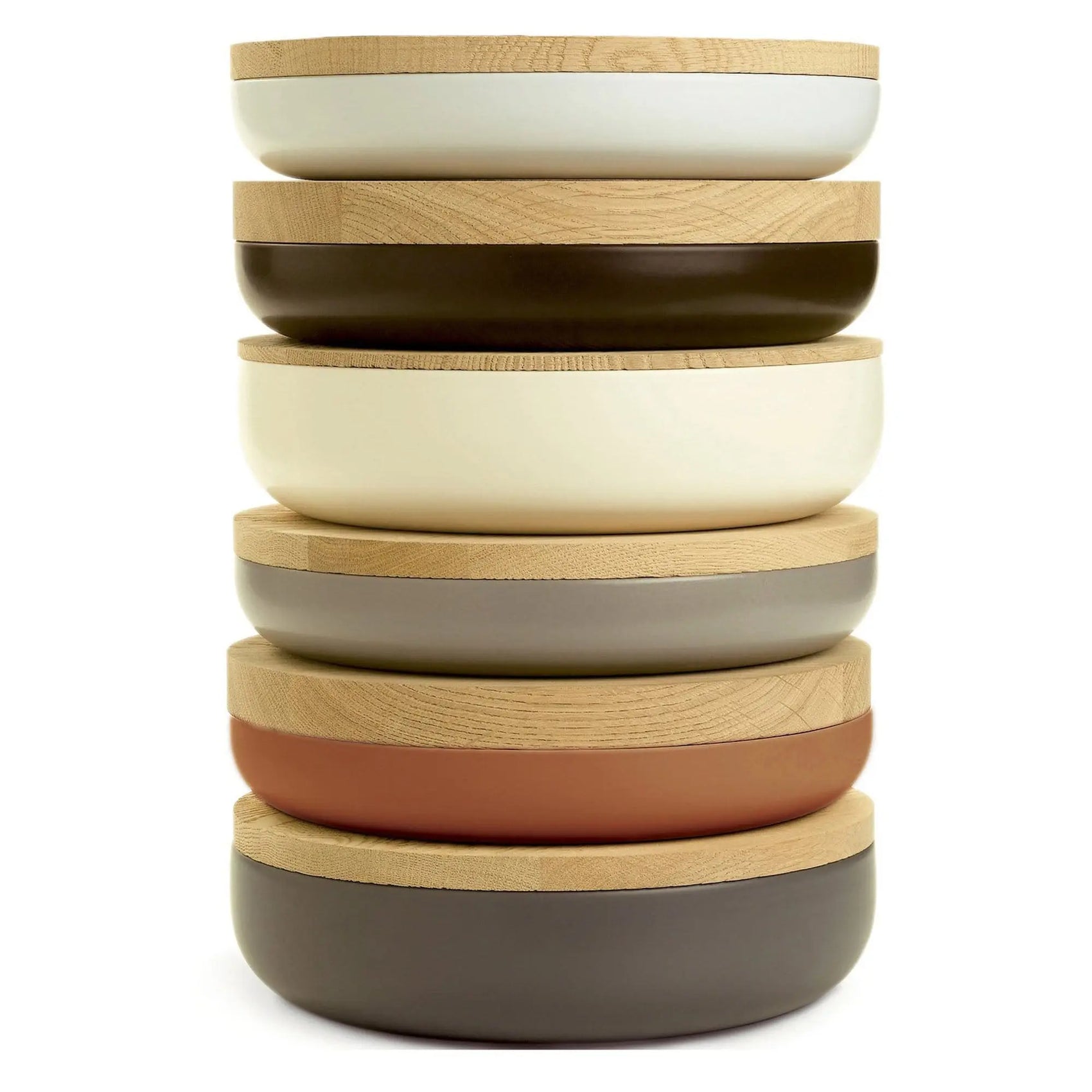 VVD Pottery - Ceramic 30x5cm with 3cm Oak Lid (3053) | When Objects Work | JANGEORGe Interiors & Furniture