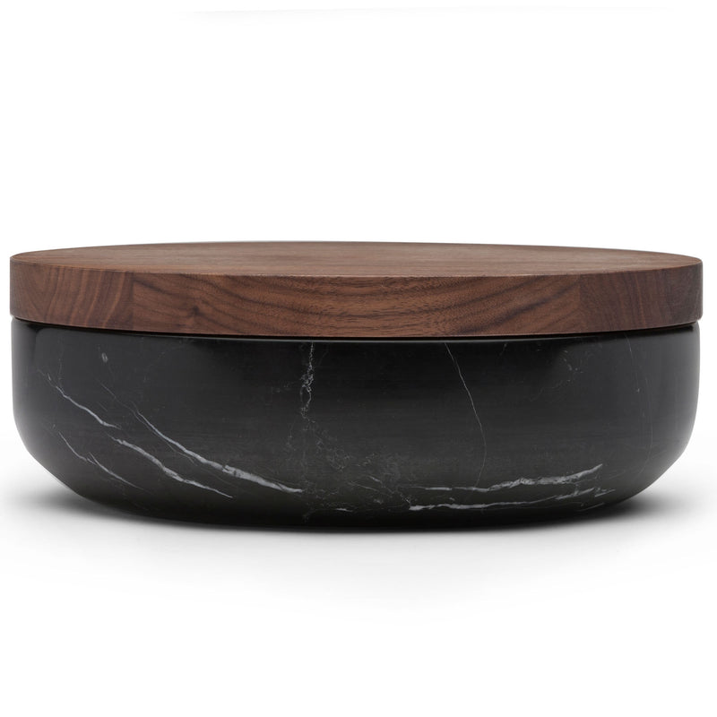 VVD Pottery - Natural Stone 30x7cm with 3cm Walnut Lid (3073)