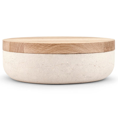 VVD Pottery - Natural Stone 30x7cm with 3cm Oak Lid (3073) | When Objects Work | JANGEORGe Interiors & Furniture
