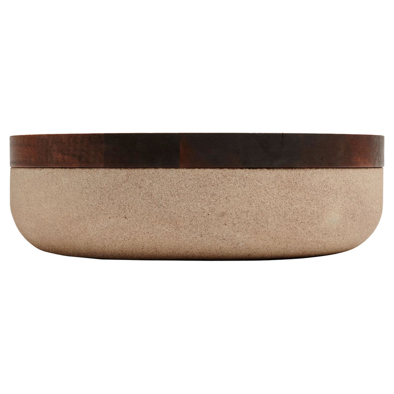 VVD Pottery - Natural Stone 30x7cm with 3cm Oak Lid (3073) | When Objects Work | JANGEORGe Interiors & Furniture