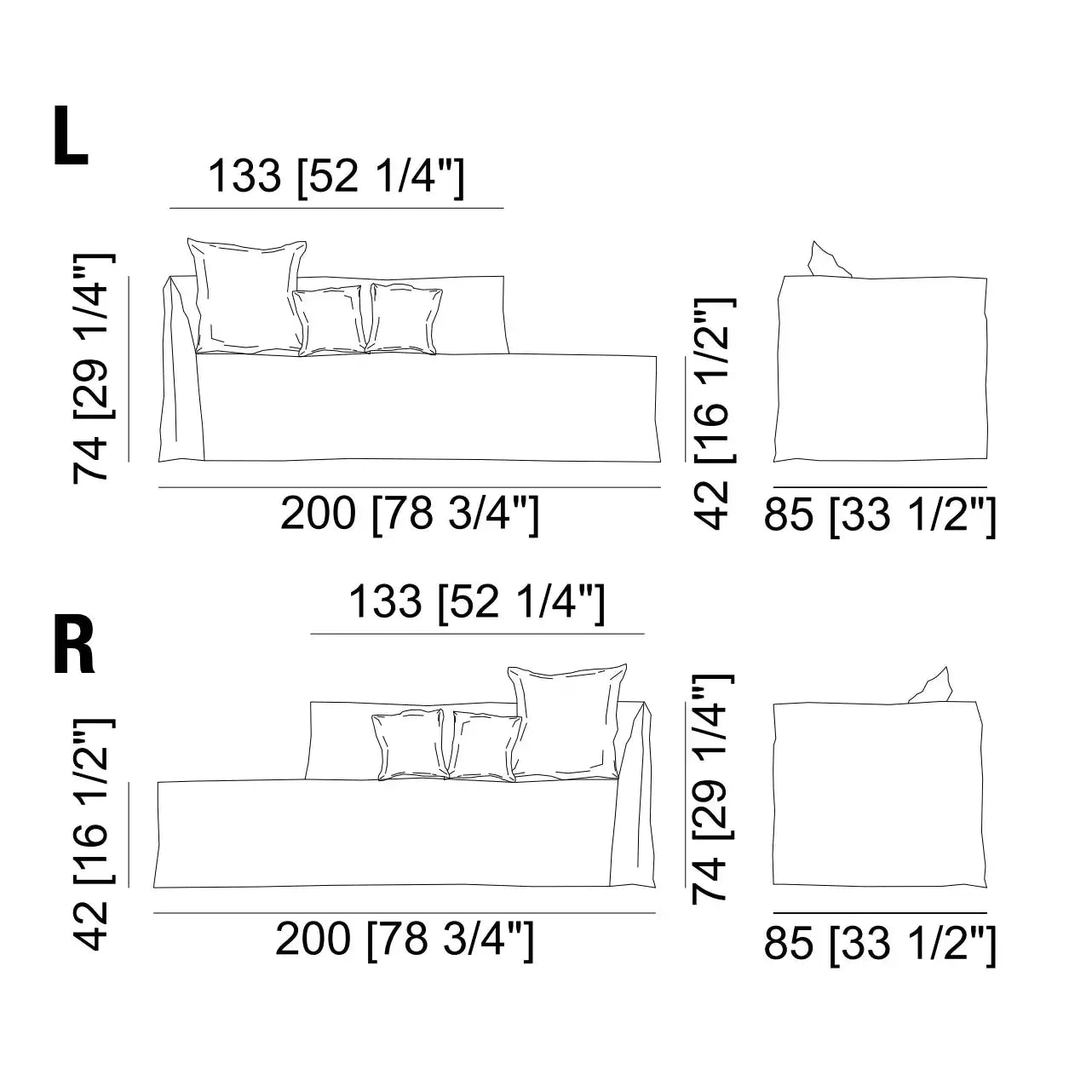 Ghost 30 L-R - Modular Dormeuse Gervasoni