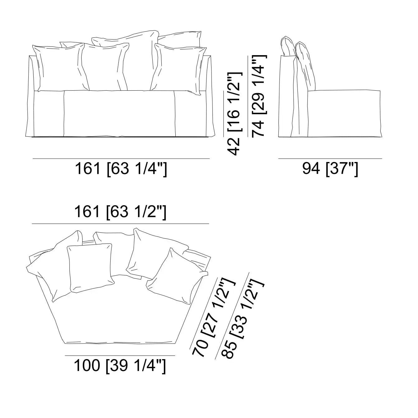 Ghost 34 - Rounded Modular Sofa Element Gervasoni