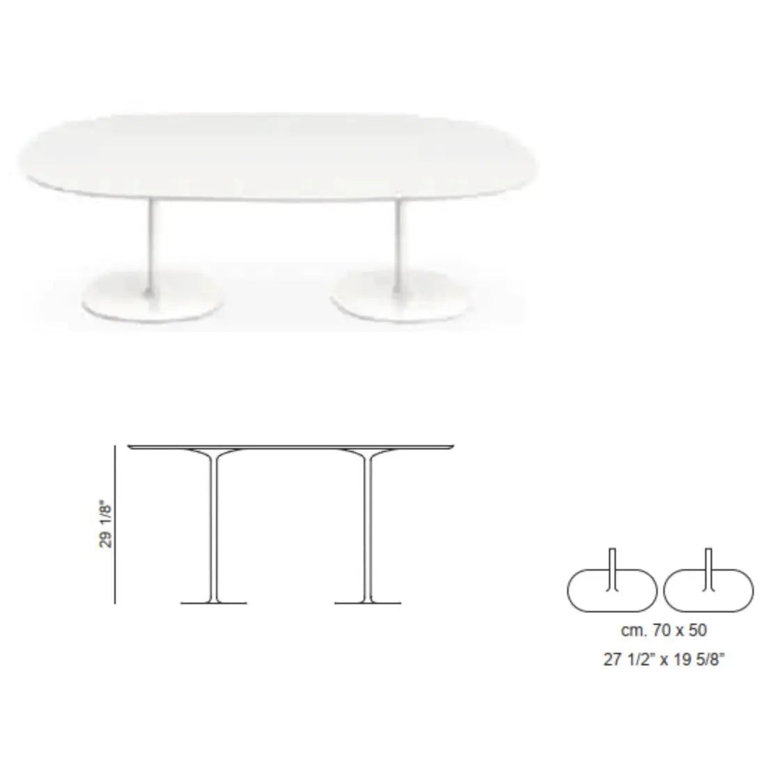 Dizzie - Table with Double Oval Base Arper