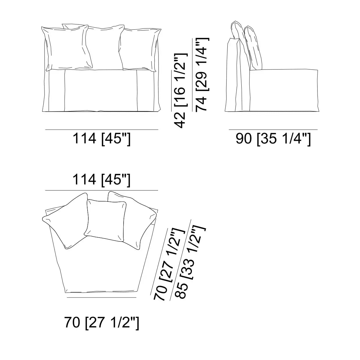 Ghost 33 L-R - Rounded Modular Sofa Element Gervasoni