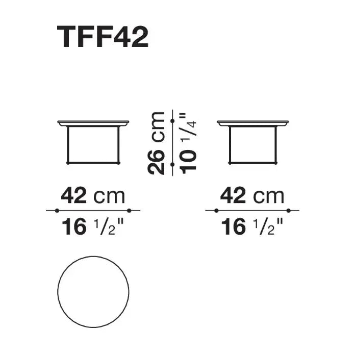 Fat-Fat - Small Table with Bright Chrome Frame (TFF42) B&B Italia