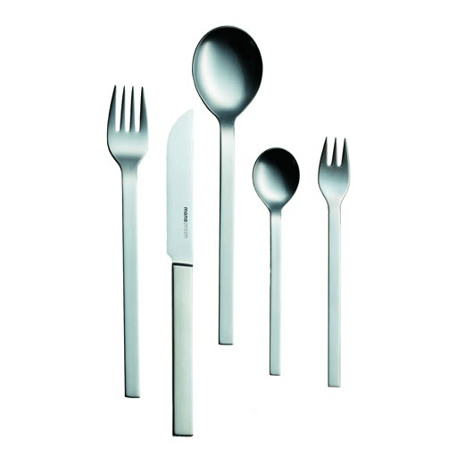 Mono A Brushed Stainless Steel 5pc. Set with Knife 43 | Mono | JANGEORGe Interior Design