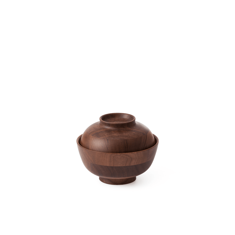 Walnut Soup Bowl and Lid - 4.7x3.5in | 12x9cm (ØxH) | Hikiyose | JANGEORGe Interiors & Furniture