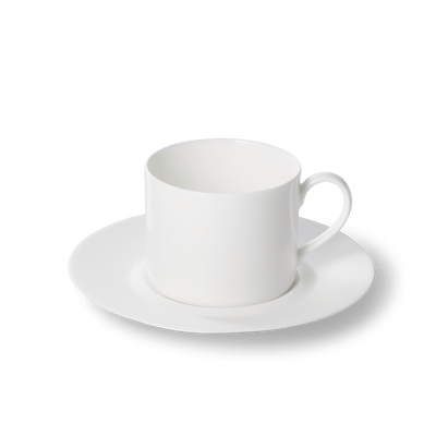Cross White - Matte White - Set, Coffee Cup Cylindrical 8.5 fl oz | 0.25L & Saucer | Dibbern | JANGEORGe Interior Design