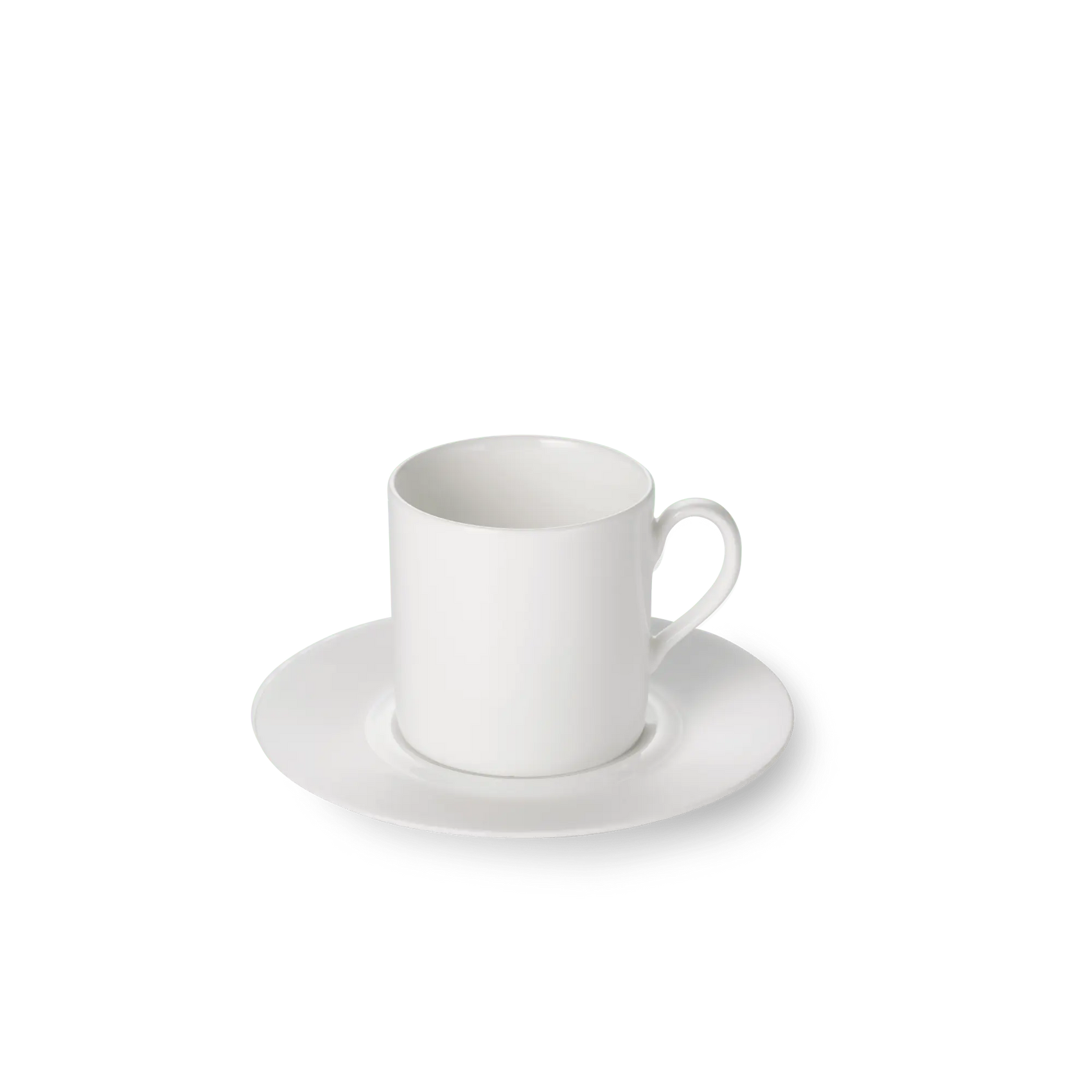 Cross White - Matte White - Set, Espresso Cup Cylindrical 3.4 fl oz | 0.1L & Saucer | Dibbern | JANGEORGe Interior Design