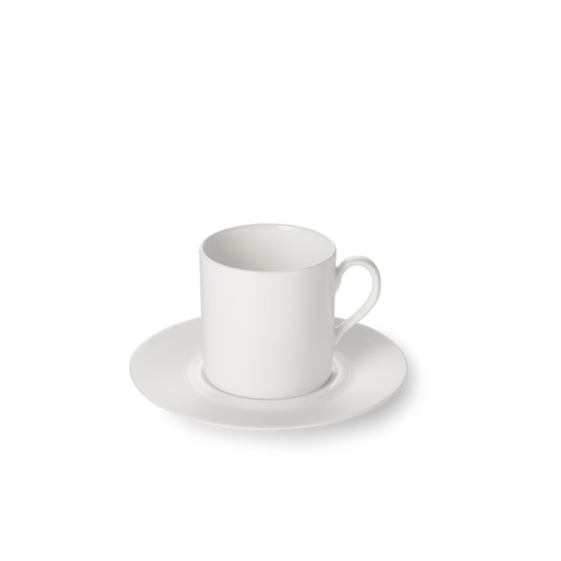 Cross White - Matte White - Set, Espresso Cup Cylindrical 3.4 fl oz | 0.1L & Saucer | Dibbern | JANGEORGe Interior Design