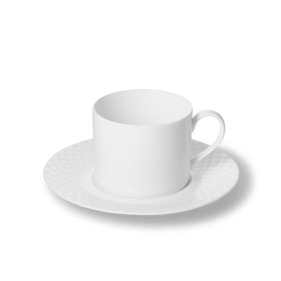Cross White - Set, Coffee Cup Cylindrical 8.5 fl oz | 0.25L & Squares Saucer | Dibbern | JANGEORGe Interior Design