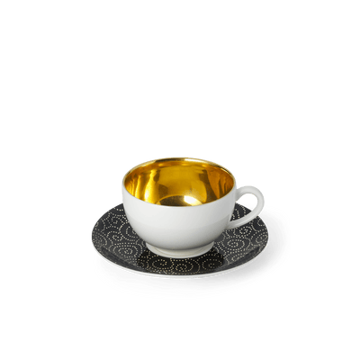 Ornament Gold/Black - SET - Saucer & Goldfever Espresso Cup 0.10L | Dibbern | JANGEORGe Interior Design