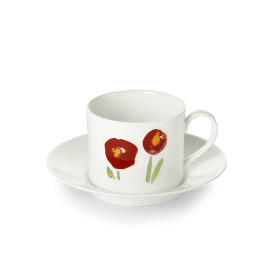 Impression (Red Poppy) - SET - Saucer & Coffee Cup 8.5 fl oz | 0.25L | Dibbern | JANGEORGe Interior Design