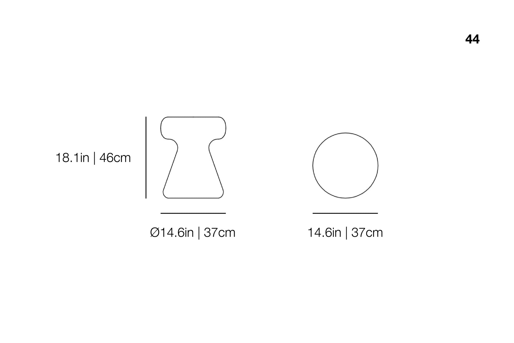 InOut 44 Ceramic Side Table / Ottoman | Gervasoni | JANGEORGe Interior Design