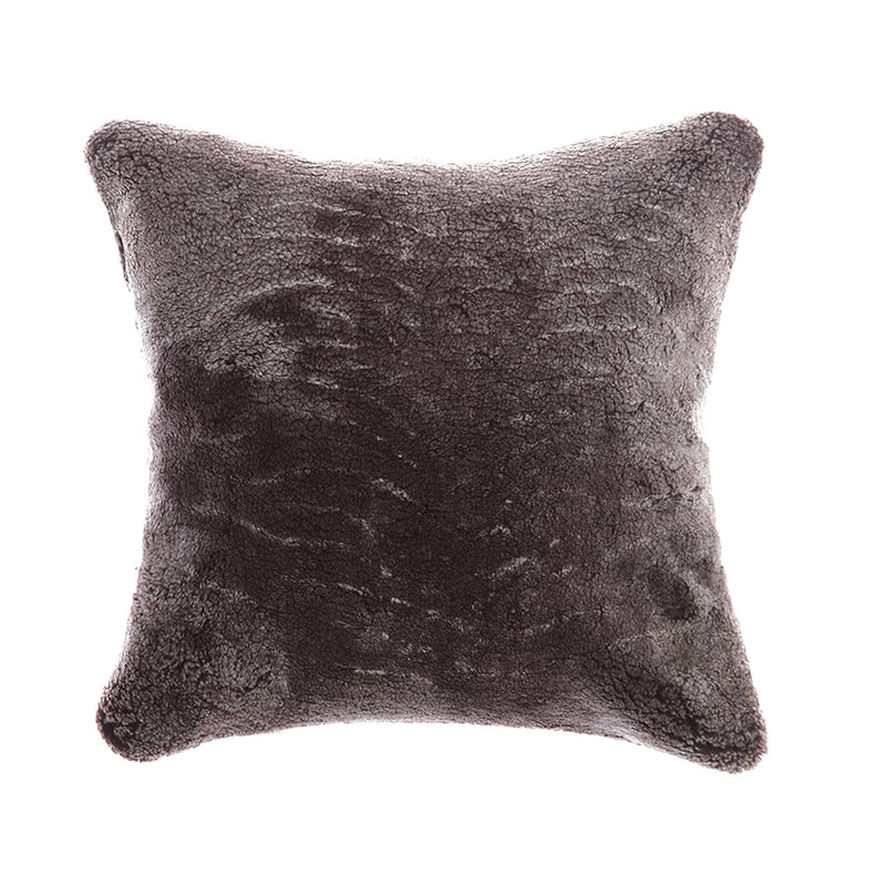 Shearling Charcoal Square Pillow | Homelosophy | JANGEORGe Interior Design