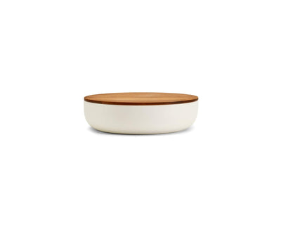VVD Pottery Ceramic 30x7cm with 1cm Walnut Lid (3071) | When Objects Work | JANGEORGe Interior Design