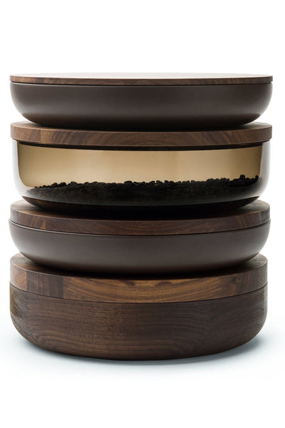 VVD Pottery Glass 30x7cm with 2cm Walnut Lid (3072) | When Objects Work | JANGEORGe Interior Design