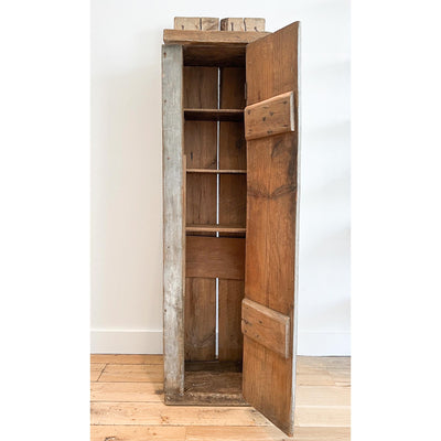 Antique Cupboard with Nail Details, Three Shelves behind Door