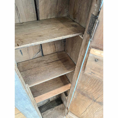 Antique Cupboard with Nail Details, Three Shelves behind Door