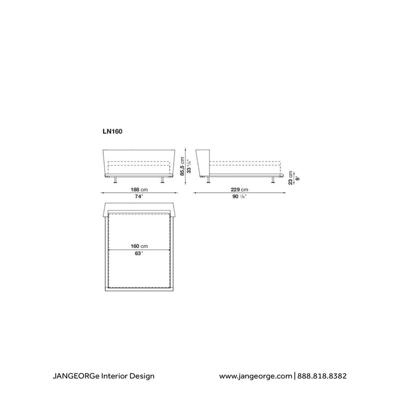 JANGEORGe Interiors & Furniture B&B Italia Noonu Bed Diagram LN160