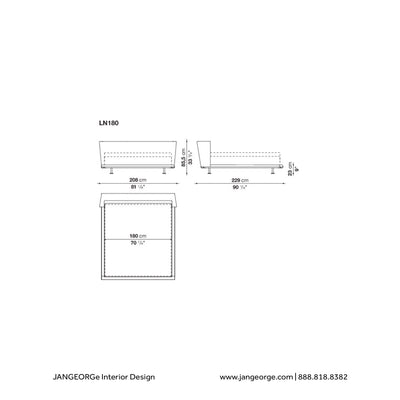 JANGEORGe Interiors & Furniture B&B Italia Noonu Bed Diagram LN180