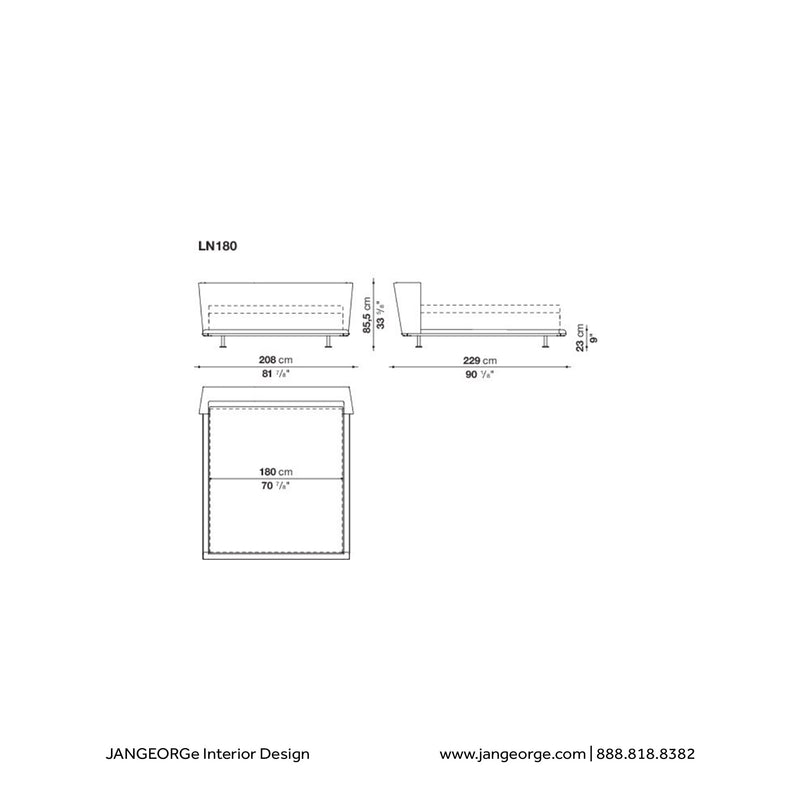 JANGEORGe Interiors & Furniture B&B Italia Noonu Bed Diagram LN180