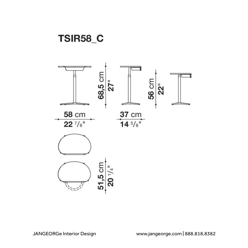 JANGEORGe Interiors & Furniture B&B Italia Sir Vito Small Tables Diagram TSIR58_C