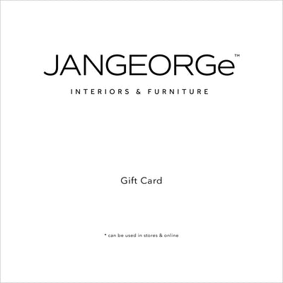JANGEORGe Interiors & Furniture Gift Card Image. Gift cars can be used in stores & online.