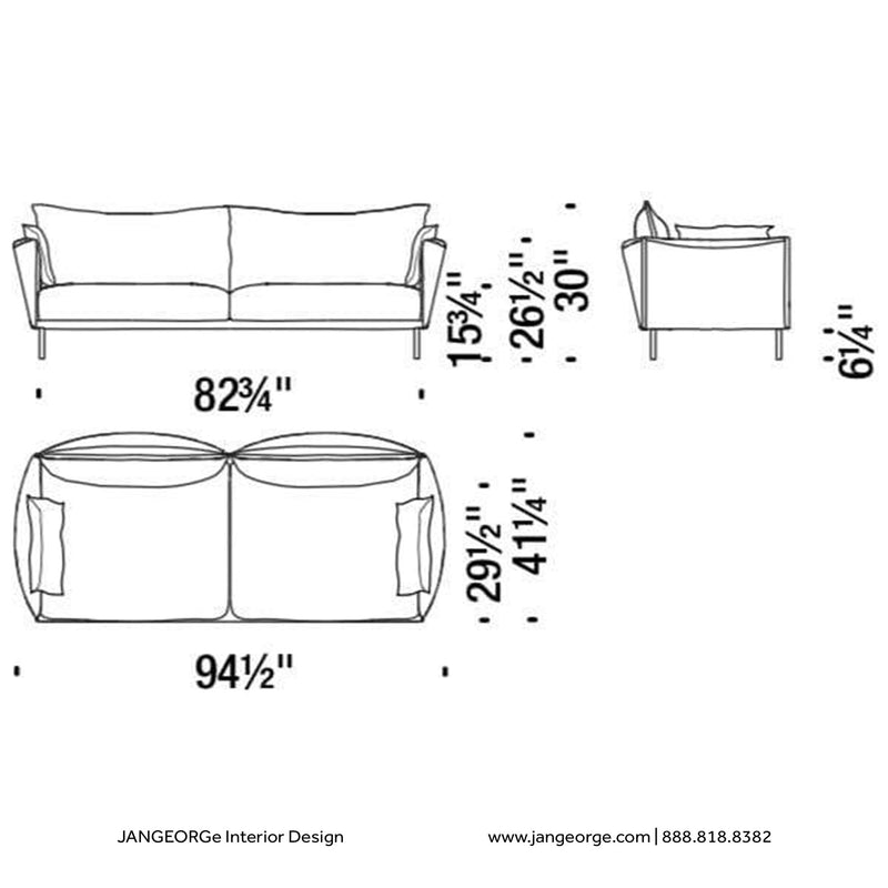 JANGEORGe Interiors & Furniture Moroso Gentry 2 Seater Sofa 240x105cm (018)