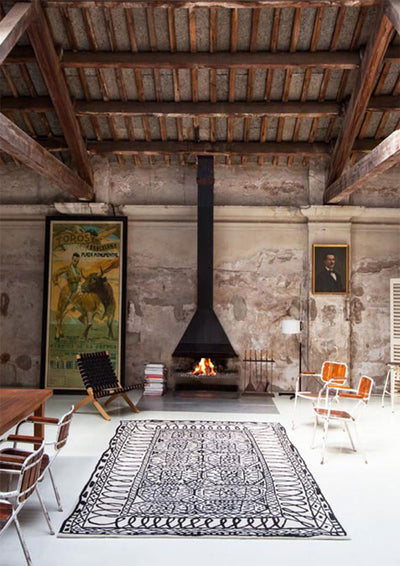 JANGEORGe Interiors & Furniture Nanimarquina Black On White Estambul Rug