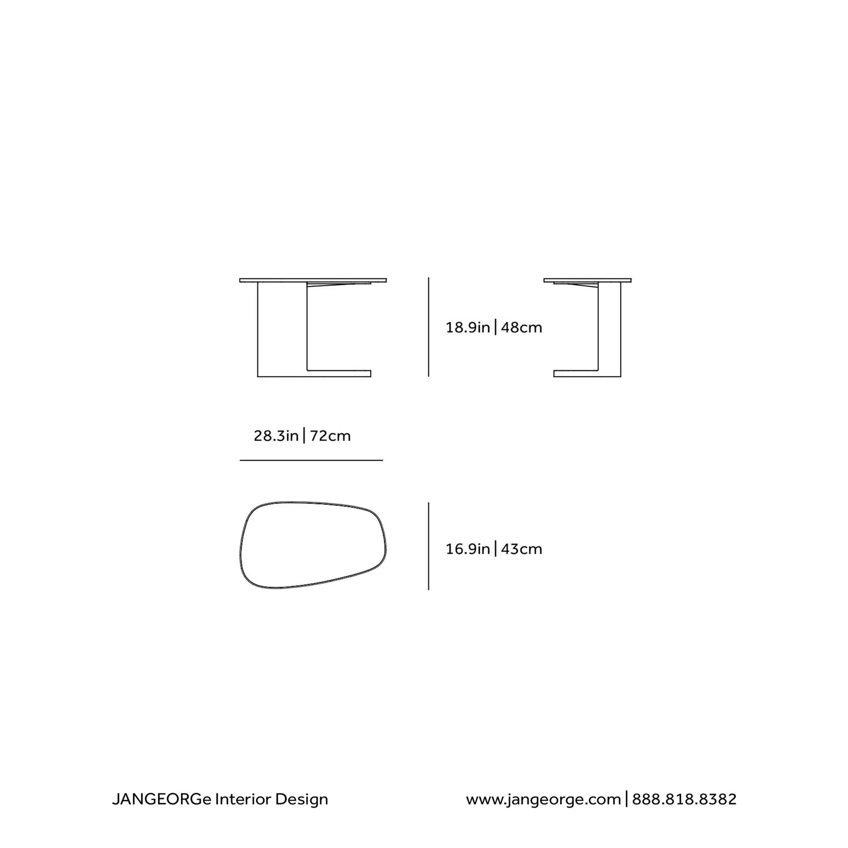 JANGEORGe Interiors & Furniture Poliform Koishi Side Table Diagram