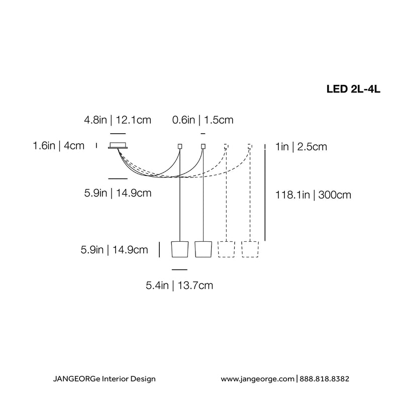 JANGEORGe Interiors & Furniture Prandina Chorus Mini 2L-4L Suspension Lamp
