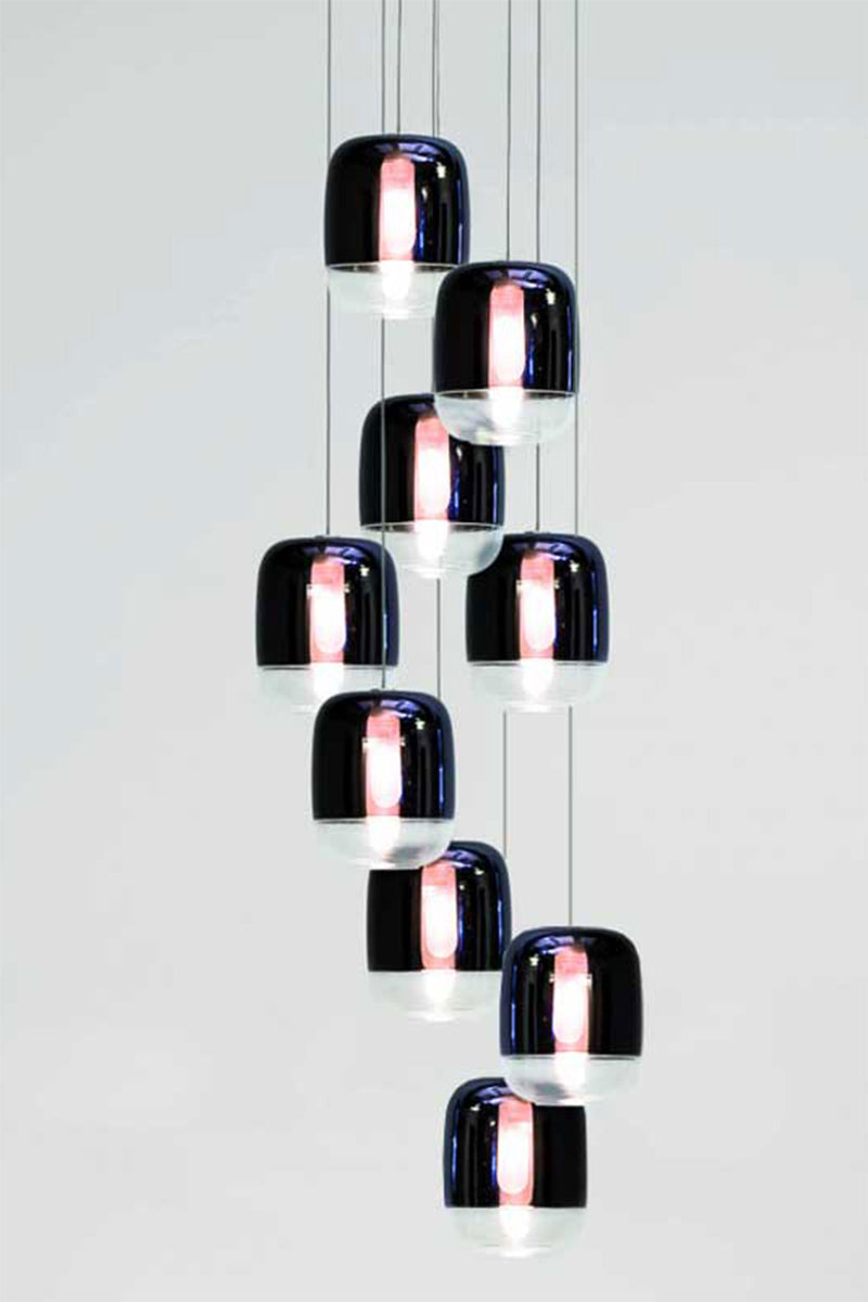JANGEORGe Interiors & Furniture Prandina Gong Mini LED 9R Pendant Light with Glossy Glass Diffuser