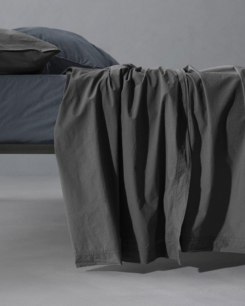 JANGEORGe Interiors and Furniture Society Limonta Nite Flat Sheets Anthracite